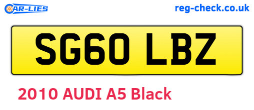 SG60LBZ are the vehicle registration plates.