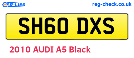 SH60DXS are the vehicle registration plates.