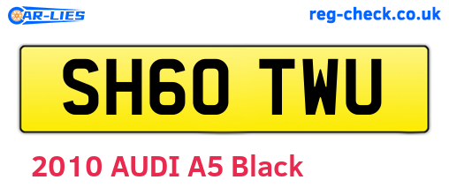 SH60TWU are the vehicle registration plates.