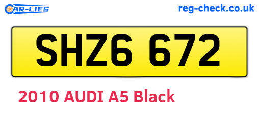 SHZ6672 are the vehicle registration plates.