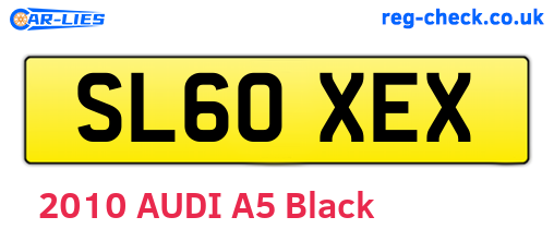 SL60XEX are the vehicle registration plates.