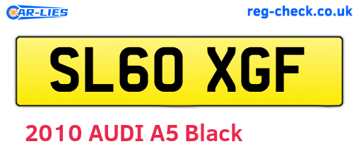 SL60XGF are the vehicle registration plates.