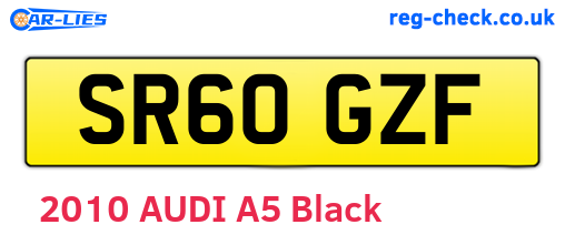 SR60GZF are the vehicle registration plates.