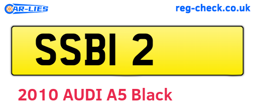 SSB12 are the vehicle registration plates.