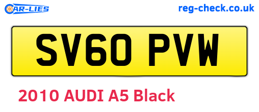 SV60PVW are the vehicle registration plates.