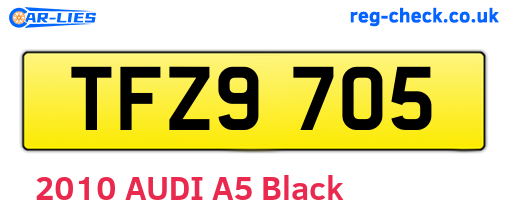TFZ9705 are the vehicle registration plates.