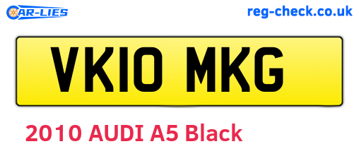 VK10MKG are the vehicle registration plates.