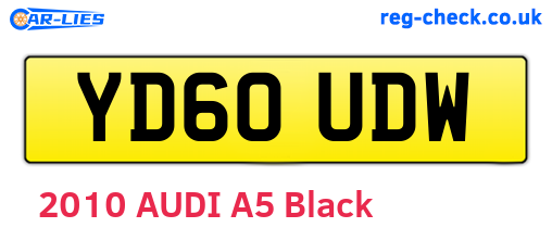 YD60UDW are the vehicle registration plates.