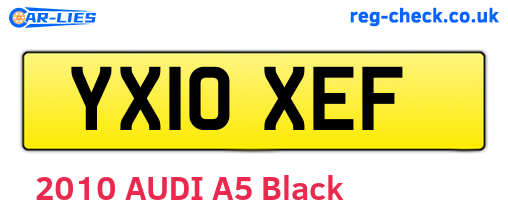 YX10XEF are the vehicle registration plates.