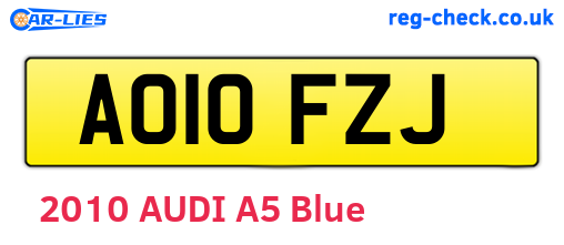 AO10FZJ are the vehicle registration plates.