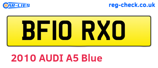 BF10RXO are the vehicle registration plates.