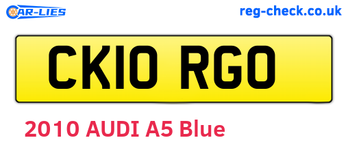 CK10RGO are the vehicle registration plates.