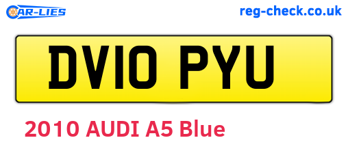 DV10PYU are the vehicle registration plates.