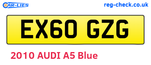 EX60GZG are the vehicle registration plates.