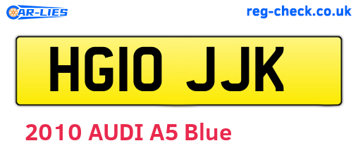 HG10JJK are the vehicle registration plates.