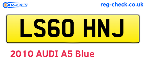 LS60HNJ are the vehicle registration plates.