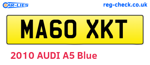MA60XKT are the vehicle registration plates.