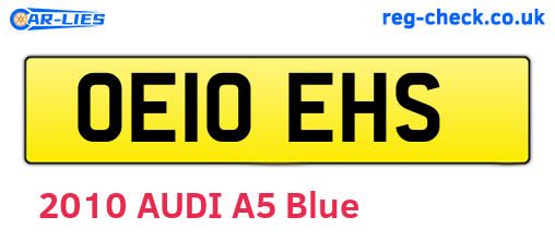 OE10EHS are the vehicle registration plates.