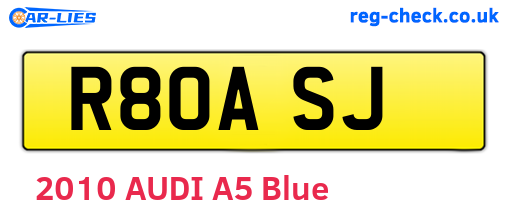 R80ASJ are the vehicle registration plates.