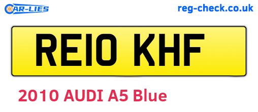 RE10KHF are the vehicle registration plates.