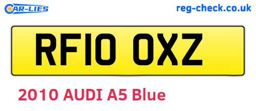 RF10OXZ are the vehicle registration plates.