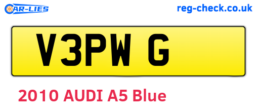 V3PWG are the vehicle registration plates.