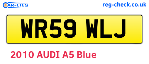 WR59WLJ are the vehicle registration plates.