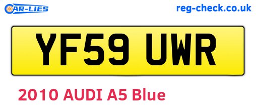 YF59UWR are the vehicle registration plates.