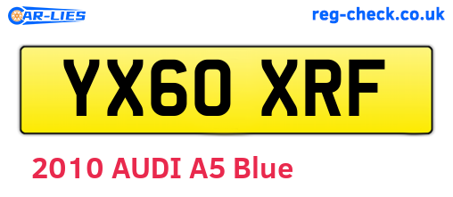 YX60XRF are the vehicle registration plates.