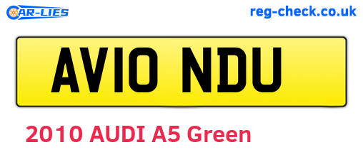 AV10NDU are the vehicle registration plates.