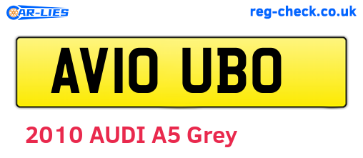 AV10UBO are the vehicle registration plates.
