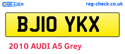BJ10YKX are the vehicle registration plates.