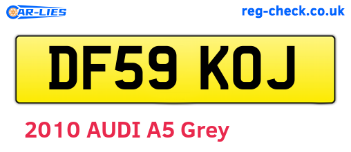 DF59KOJ are the vehicle registration plates.