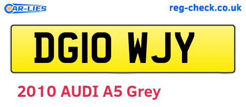 DG10WJY are the vehicle registration plates.