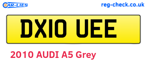 DX10UEE are the vehicle registration plates.