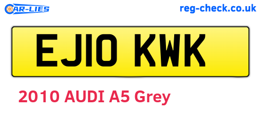EJ10KWK are the vehicle registration plates.