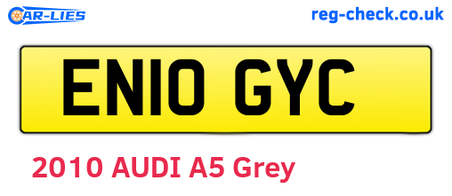 EN10GYC are the vehicle registration plates.