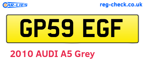 GP59EGF are the vehicle registration plates.