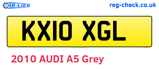 KX10XGL are the vehicle registration plates.