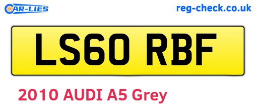 LS60RBF are the vehicle registration plates.