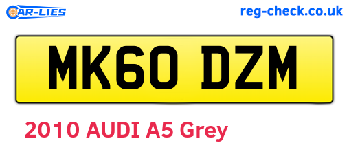 MK60DZM are the vehicle registration plates.