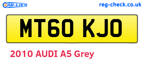 MT60KJO are the vehicle registration plates.