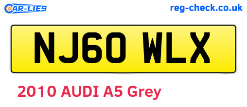 NJ60WLX are the vehicle registration plates.