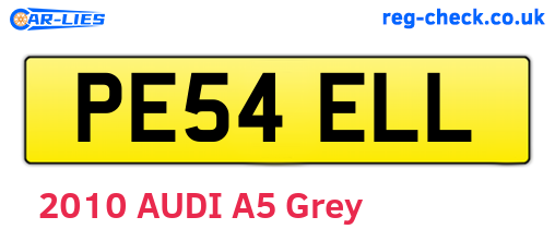PE54ELL are the vehicle registration plates.