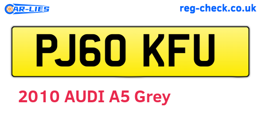PJ60KFU are the vehicle registration plates.