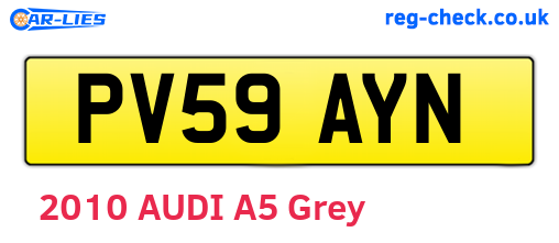 PV59AYN are the vehicle registration plates.