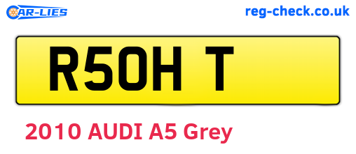 R5OHT are the vehicle registration plates.