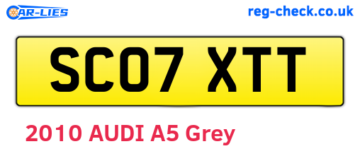 SC07XTT are the vehicle registration plates.