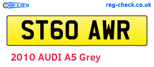 ST60AWR are the vehicle registration plates.