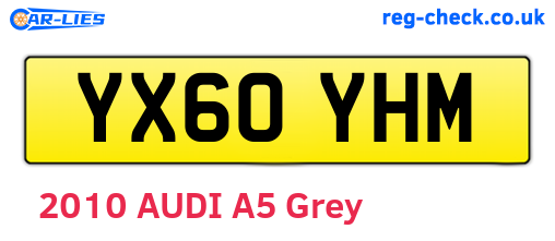 YX60YHM are the vehicle registration plates.